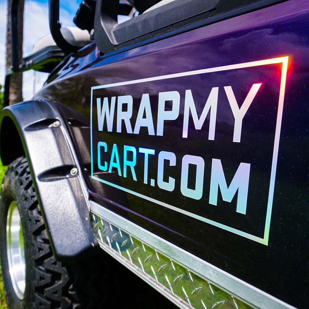 Photo of Golf Cart Wrap that Castnet Media, Printing & Design printed and installed vinyl graphics on