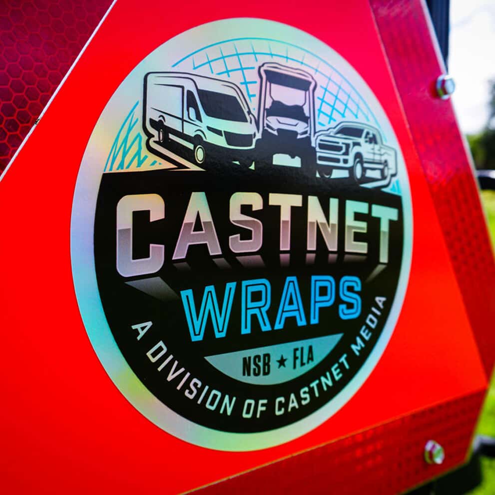Photo of Golf Cart Wrap that Castnet Media, Printing & Design printed and installed vinyl graphics on
