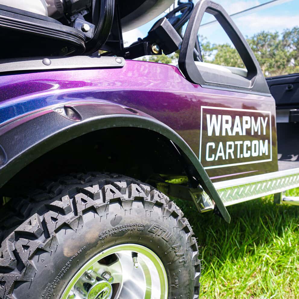 Photo of Golf Cart Wrap that Castnet Media, Printing & Design printed and installed vinyl graphics on
